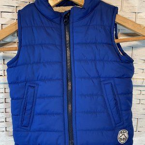 Size 12-18M - Blue Sherpa Lined Puffy Vest